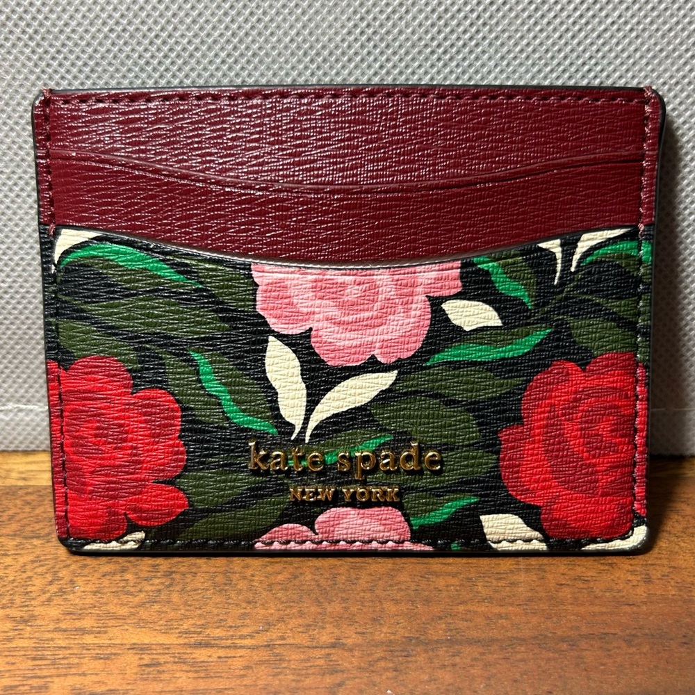 Kate Spade ♠️ Floral Card Case Holder Wallet